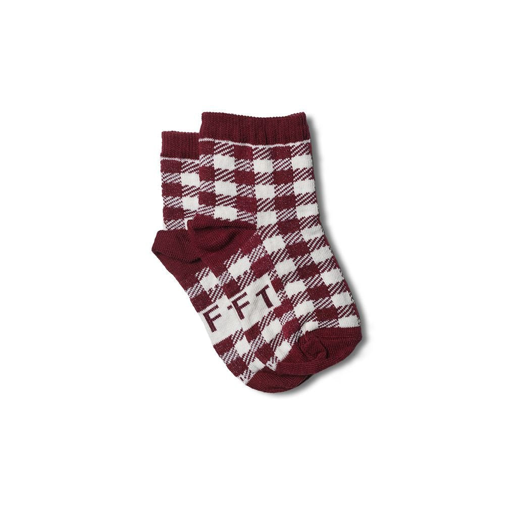 Meia Soquete Xadrez Vermelho Cereja LUFT