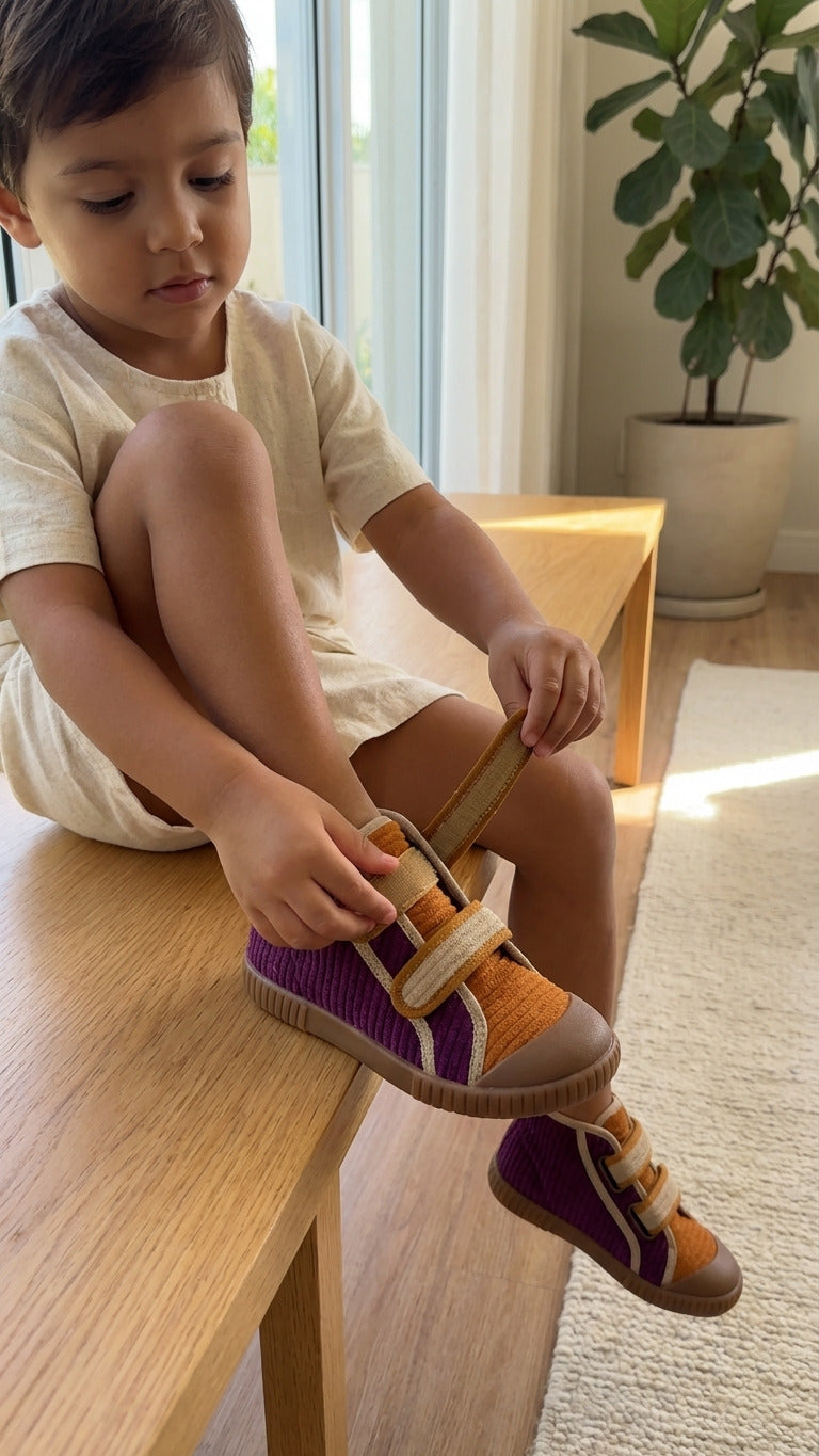 Tênis Cano Alto Luca Veludo Jabuticaba