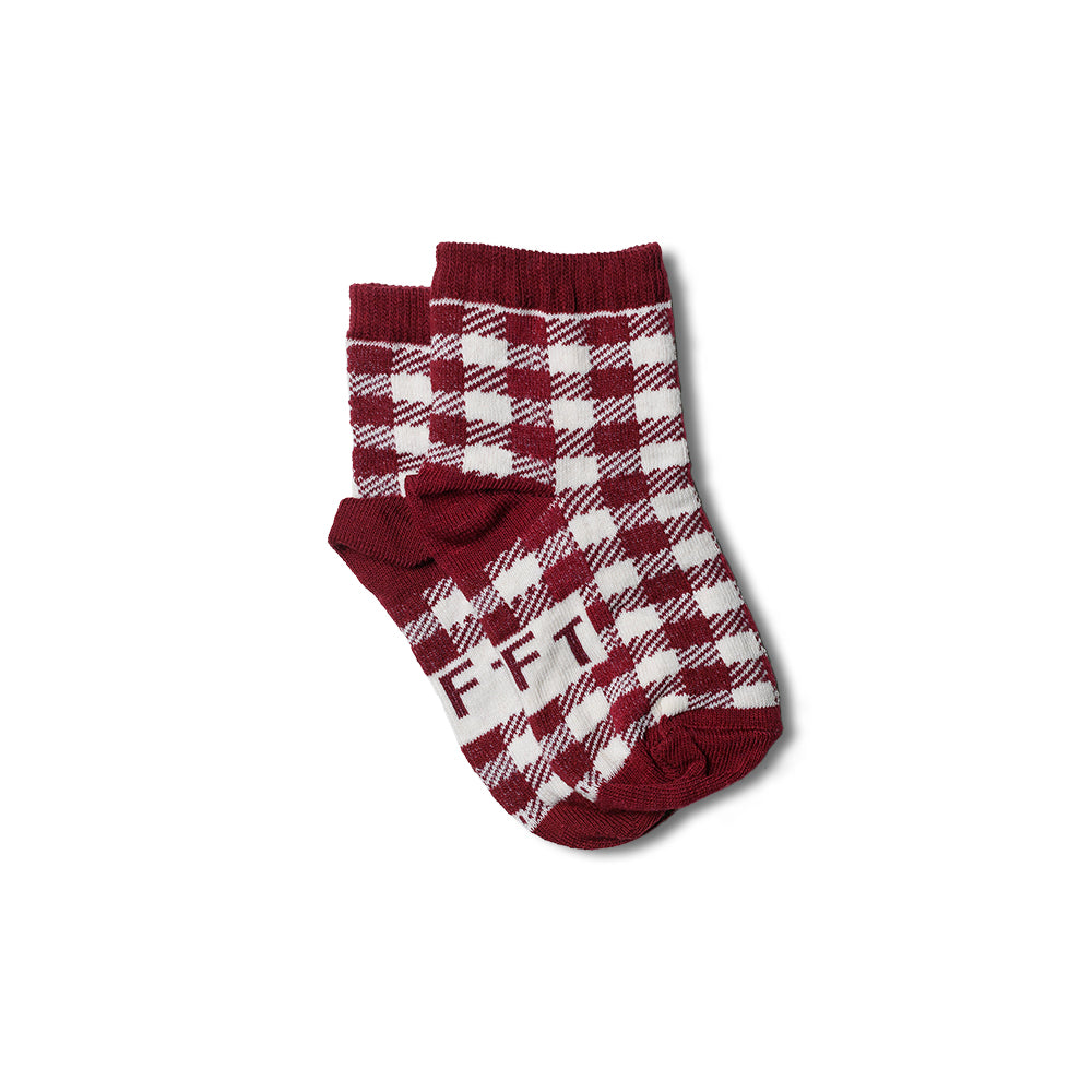 Meia Soquete Xadrez Vermelho Cereja LUFT