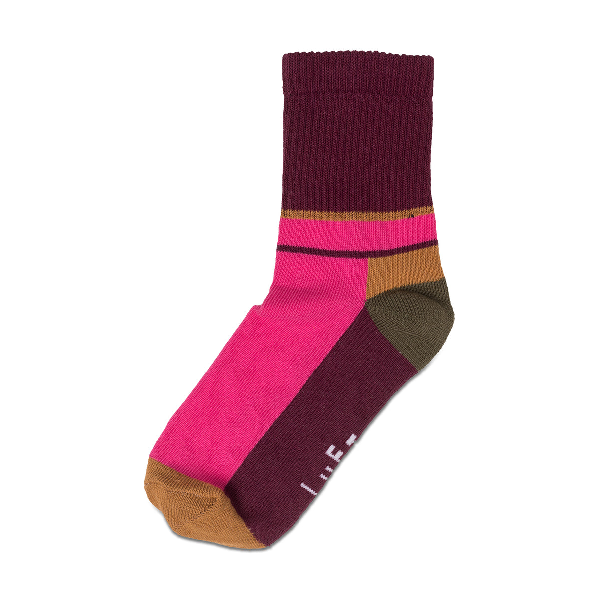 Meia Canelada Colorida Rosa LUFT