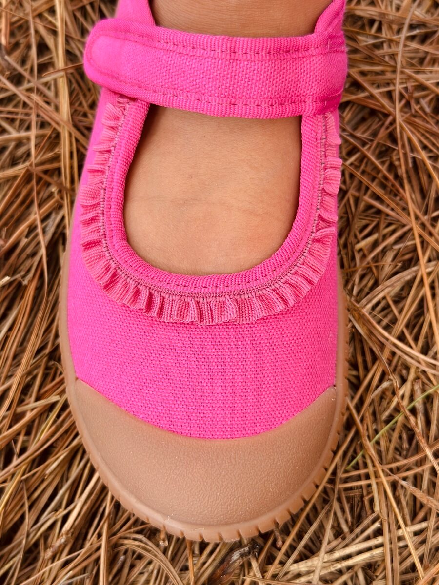 Sapatilha Alice Rosa Flor Sola Craft