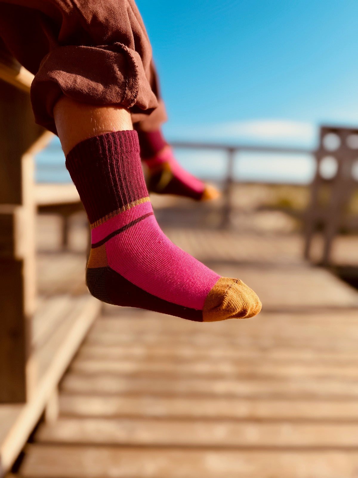 Meia Canelada Colorida Rosa LUFT