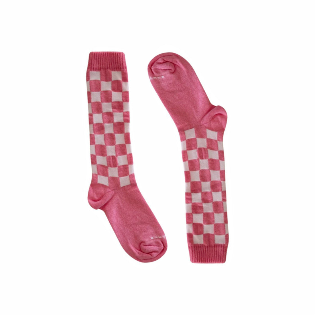 Meia Cantarola Quadriculada Rosa