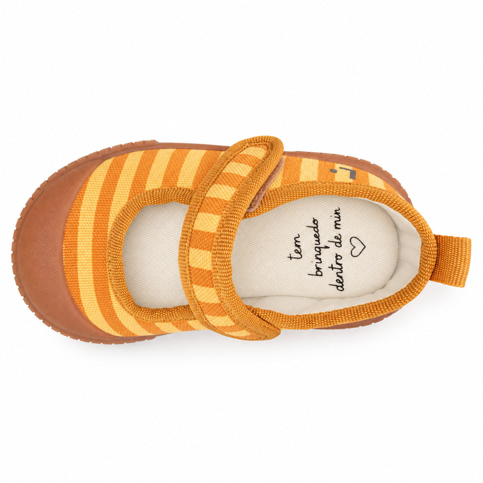 Sapatilha Isa Listrado Amarelo Sol Collab Luiza Voll Sola Craft