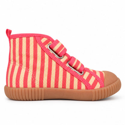 Tênis Cano Alto Luca Listrado Rosa Muro Collab Luiza Voll Sola Craft